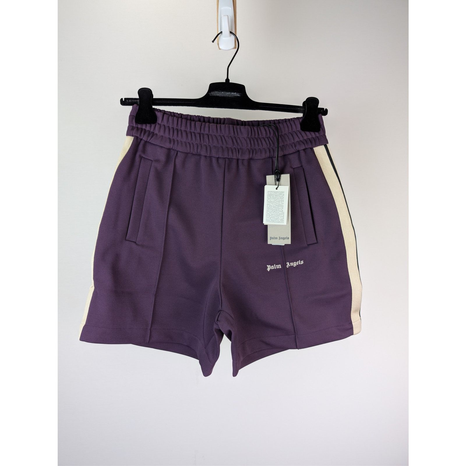Palm Angels o1rshd1 Classic Logo Track Shorts in Dark Purple / Off-White Size US 36 / EU 52 - 1 Thumbnail
