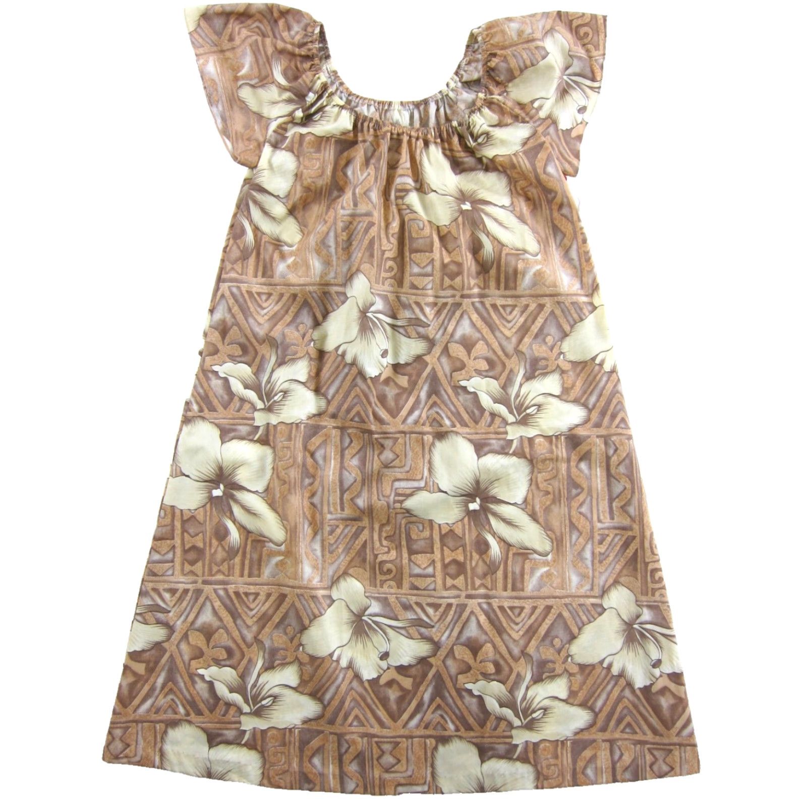 Hilo Hattie VINTAGE Hilo Hattie Shirt Dress S Women Brown NWT Tropical Floral Short Sleeve Midi Sun Dress Size 28" / US 6 / IT 42 - 2 Thumbnail