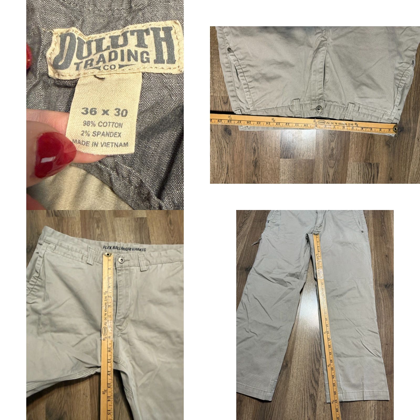 Vintage Duluth Pants Men's 36x30 Gray Straight Leg Flex Ballroom Khakis Pants Regular Front Flat Front Size US 36 / EU 52 - 8 Thumbnail