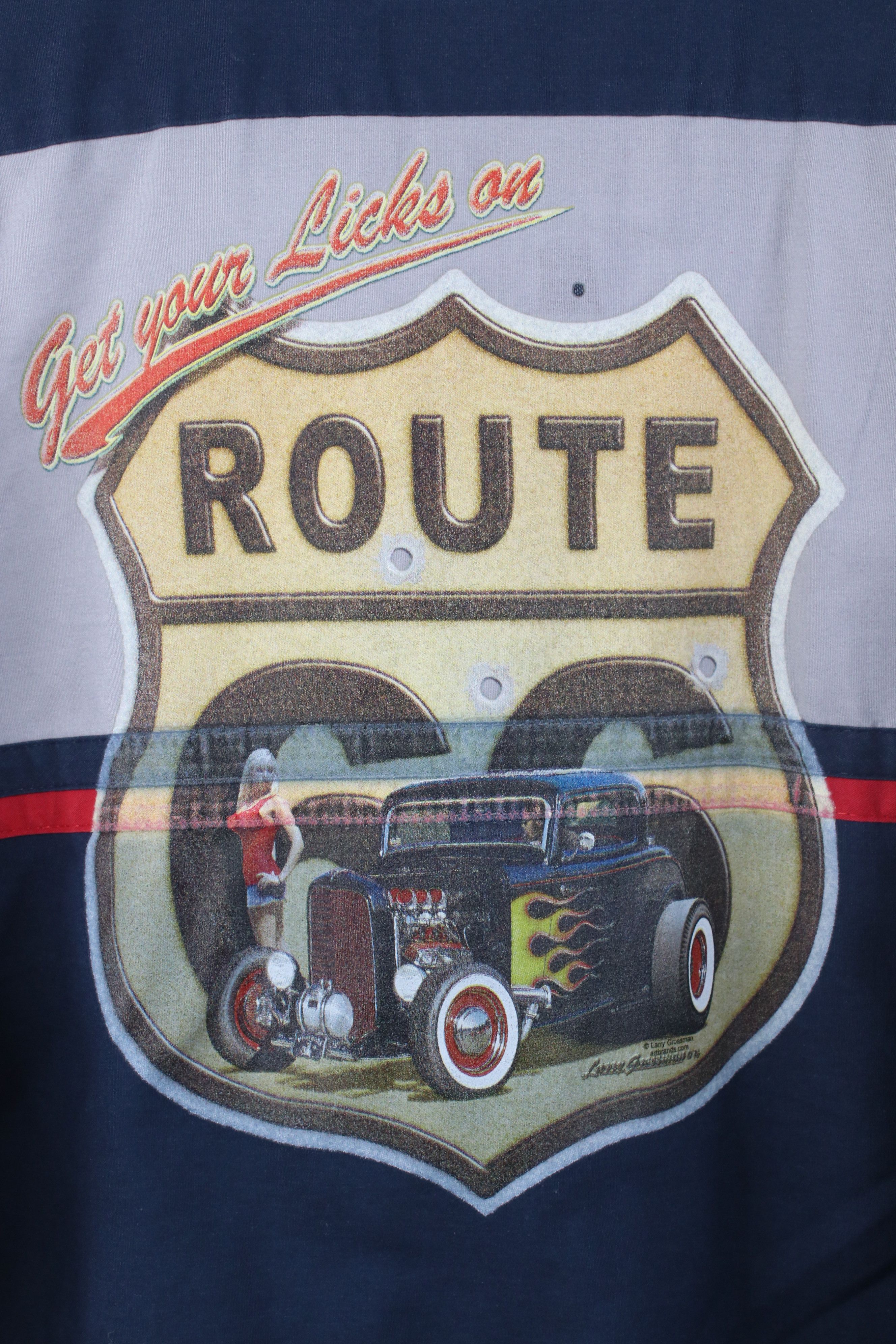 Vintage Vintage 90s Route 66 Pinup Hot Rod Mechanic Button Shirt Size US L / EU 52-54 / 3 - 11 Thumbnail