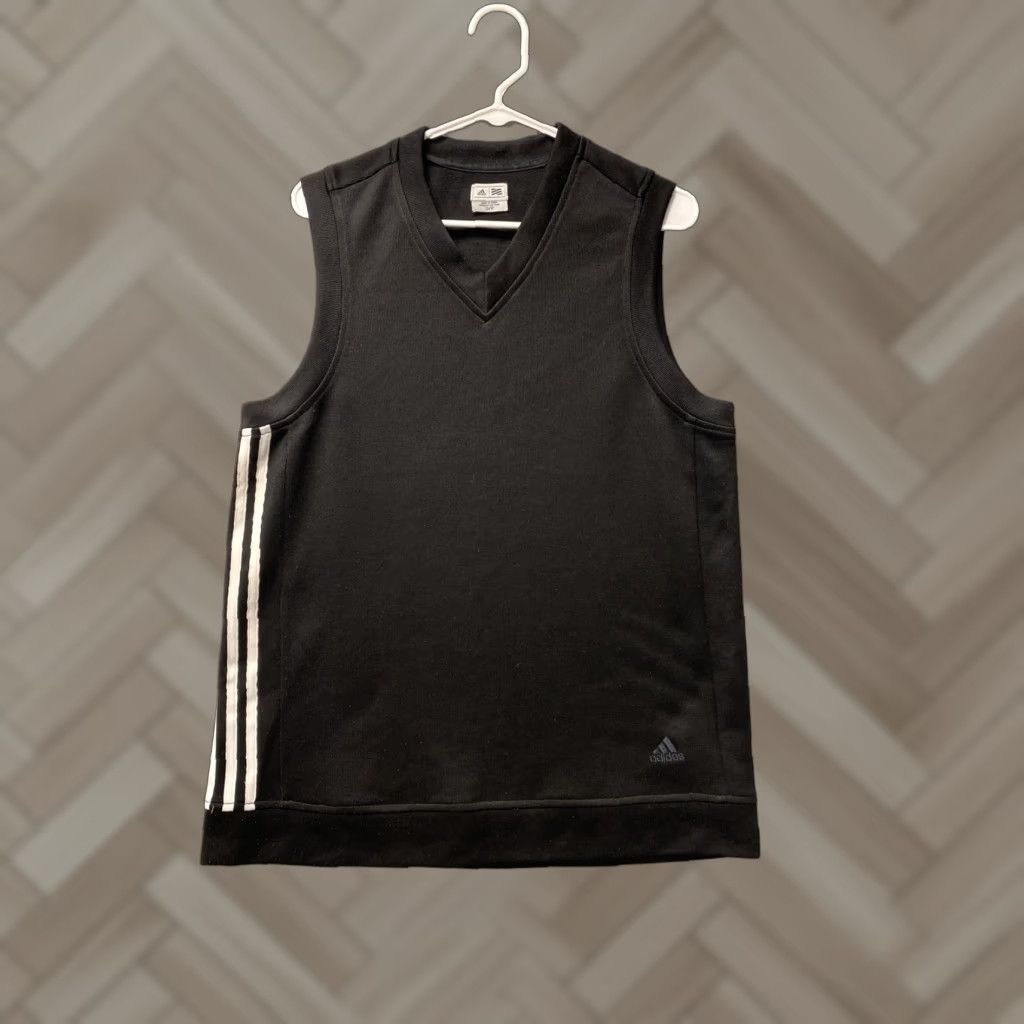Adidas ADIDAS Golf Vest Tank Top S Black / 117-39 Mens Sleeveless V-Neck Stretch Jersey Polo Sports Solid Embroidered Logo Spring Summer Golf Size US S / EU 44-46 / 1 - 1 Thumbnail