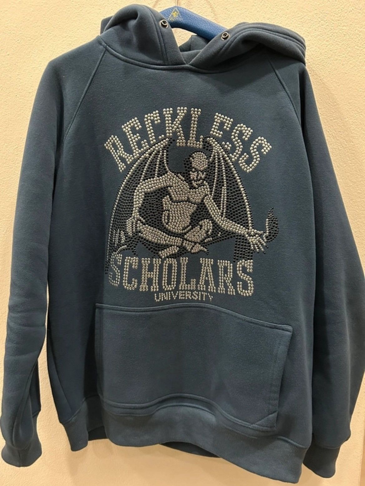 image of Reckless Scholars Hoodie Size M in Blue, Men's