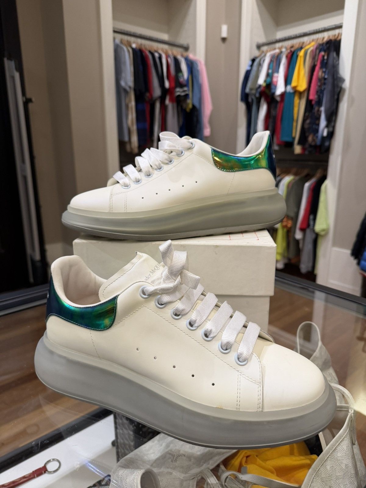 Alexander McQueen Alexander Mcqueen Oversized Sneaker -Iridescent Heel Size US 9.5 / EU 42-43 - 1 Thumbnail