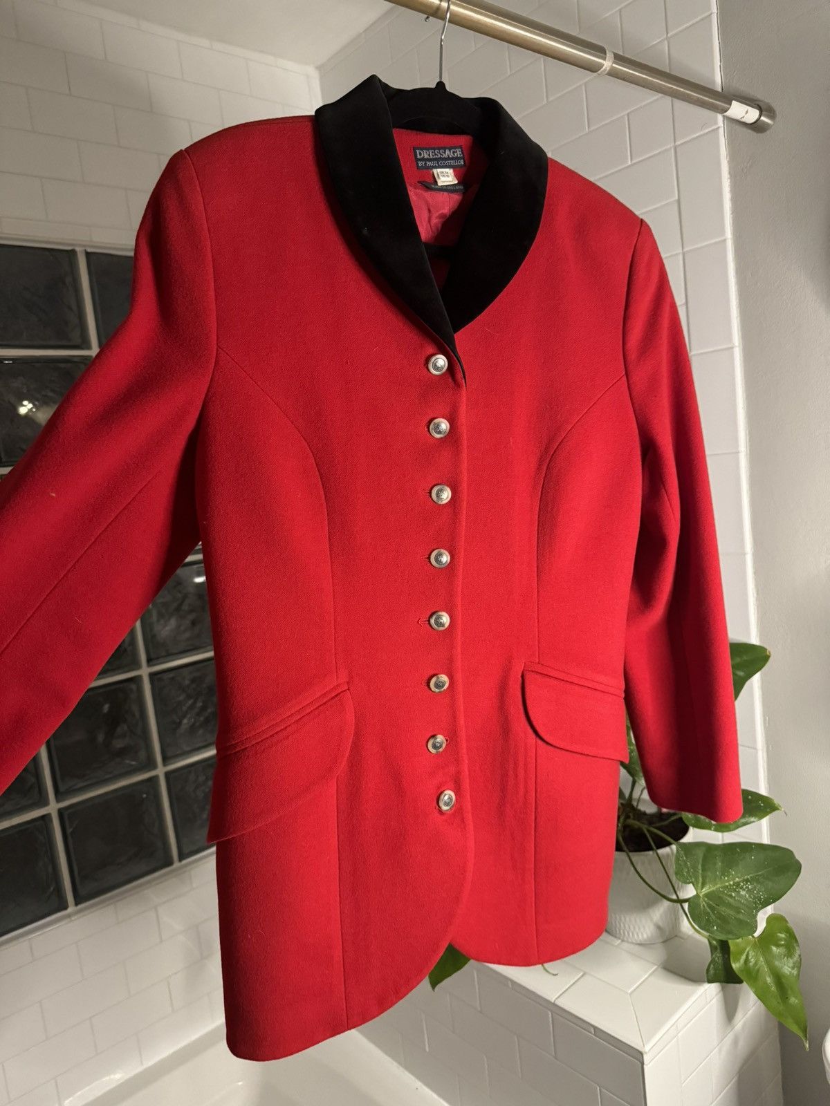 Vintage Red Blazer with Black Collar Size L / US 10 / IT 46 - 2 Thumbnail