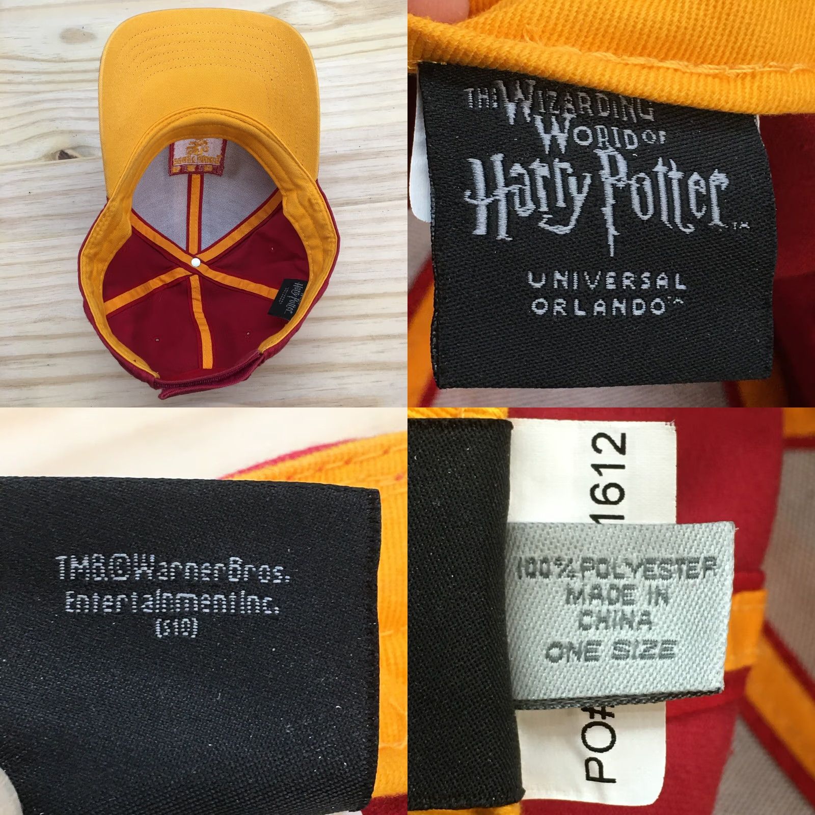 Vintage Harry Potter Gryffindor Crest Baseball Cap Hat Mens OS Maroon Gold Adjustable Size ONE SIZE - 8 Thumbnail