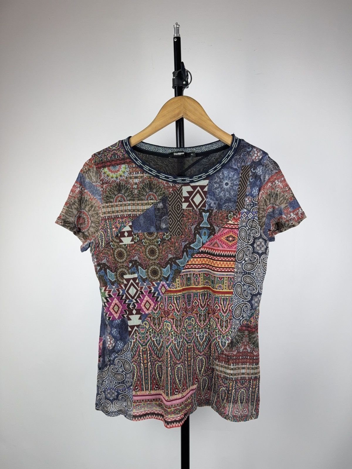 Desigual Desigual Retro Emo Gothic Punk Japanese Style Mesh T Shirt Size XL / US 12-14 / IT 48-50 - 1 Thumbnail