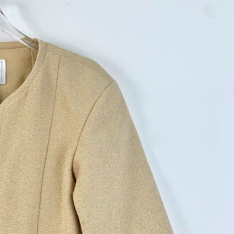 Chanel Chanel Beige gold silk single-breasted short jacket 2504-Ne Size XXS / US 00 / IT 34 - 3 Thumbnail