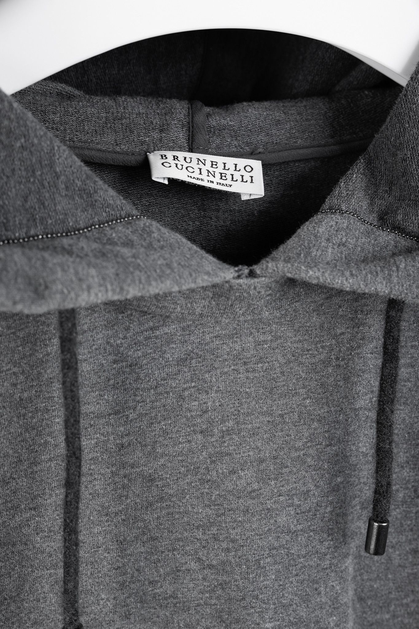 Brunello Cucinelli Brunello Cucinelli SS/20 Cotton Jersey Monili-Beaded Hoodie Size L / US 10 / IT 46 - 4 Thumbnail