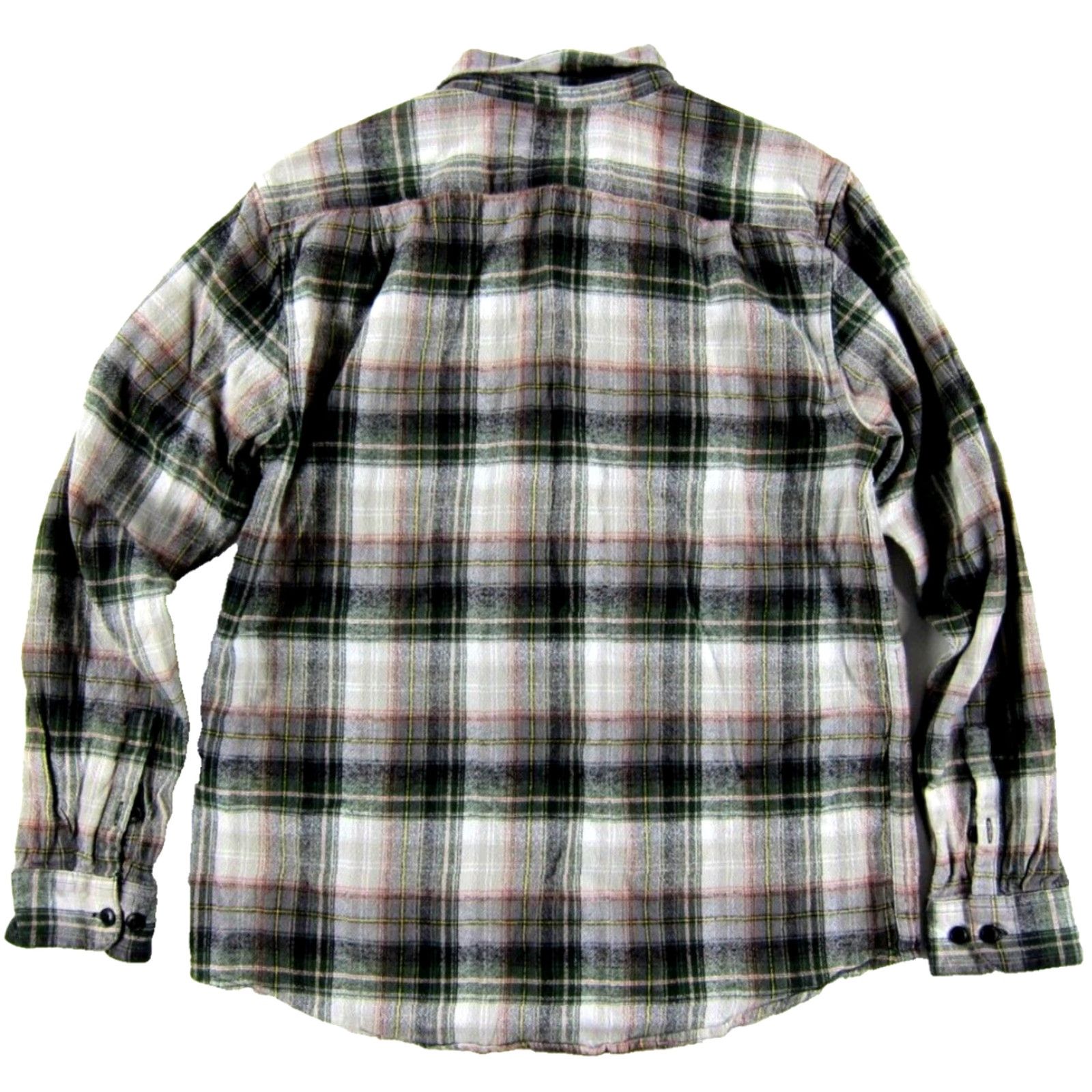 RVCA RVCA Grey Green Pink Yellow Plaid Cotton Flannel Long Sleeve Shirt Men Large Size US L / EU 52-54 / 3 - 2 Thumbnail