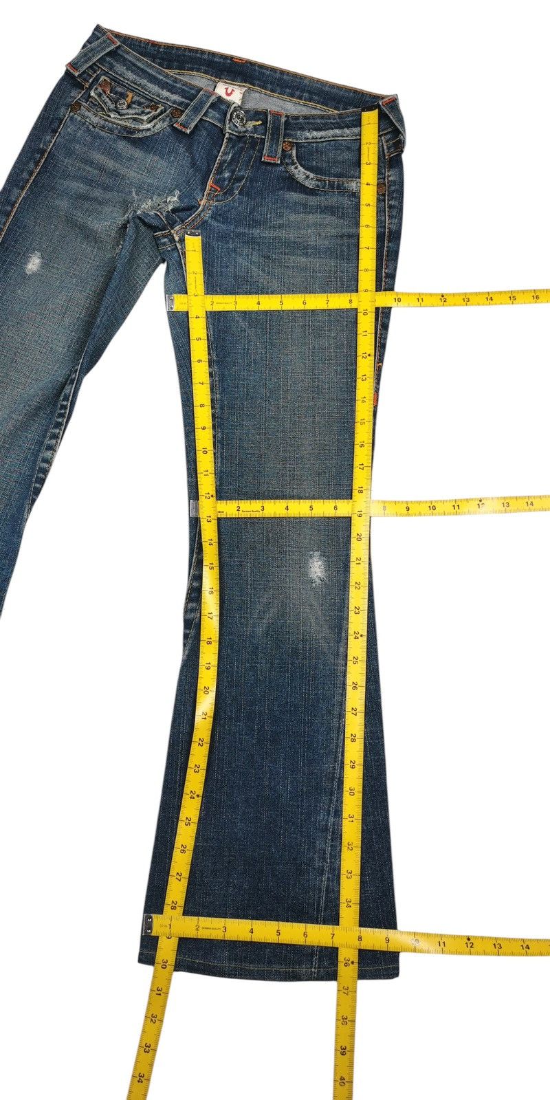 True Religion True Religion Joey Flare Jeans Distressed Rips Size 28" / US 6 / IT 42 - 11 Thumbnail