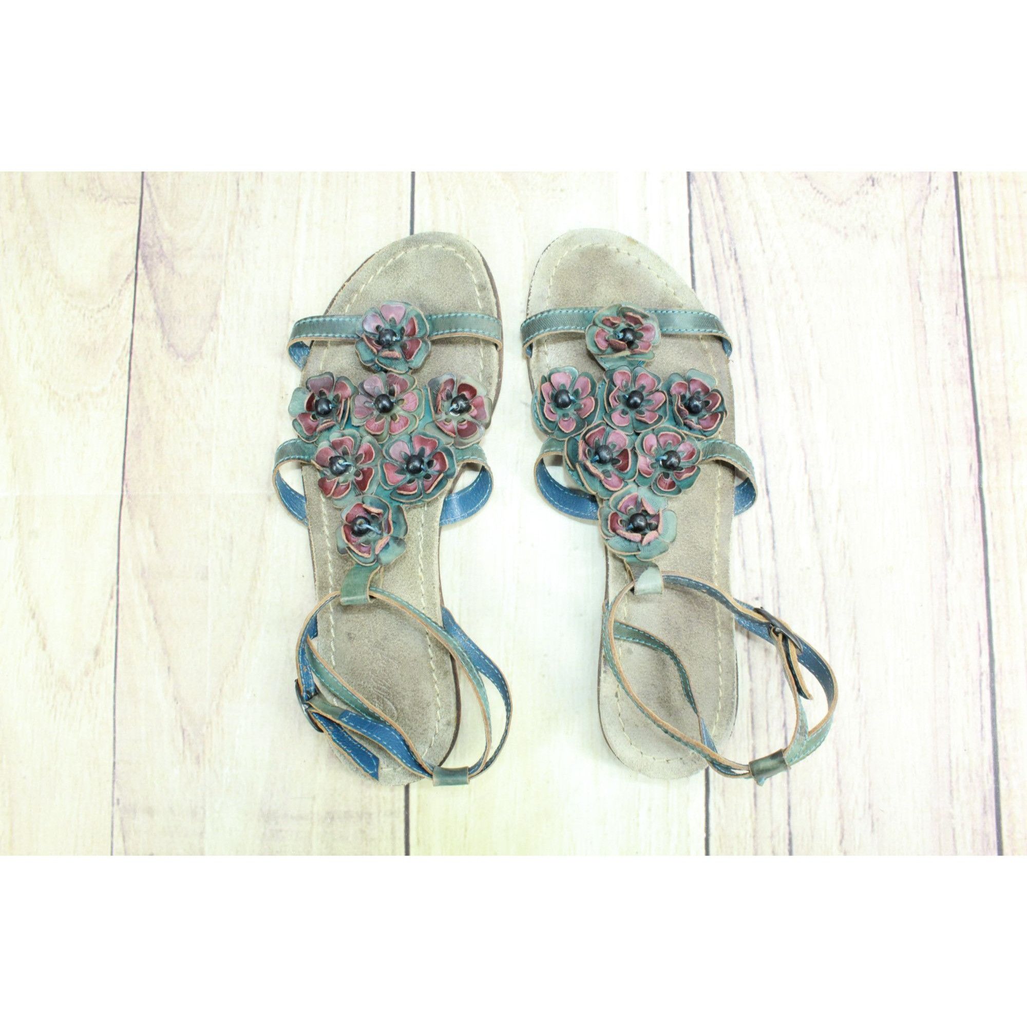 Leather Miss Albright Women's Leather Slingback Flat Sandals Size 7 Size US 7 / IT 37 - 7 Thumbnail