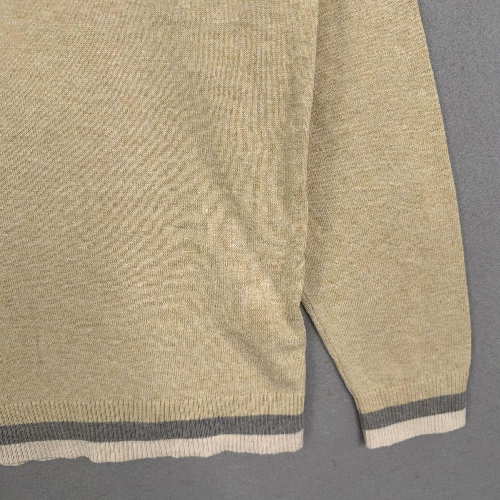 Patagonia Patagonia Sweater Womens Large Beige Gray Stripe Crewneck Knit Pullover Casual Regular Knit Cotton Polyester - Light All Seasons - Worn Wear Size L / US 10 / IT 46 - 3 Thumbnail