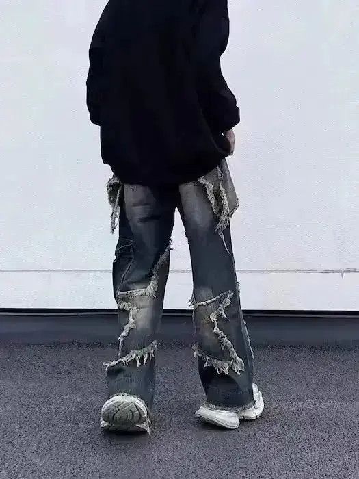 Japanese Brand STAR Embroidered Jeans, y2k Jeans Size US 32 / EU 48 - 5 Thumbnail