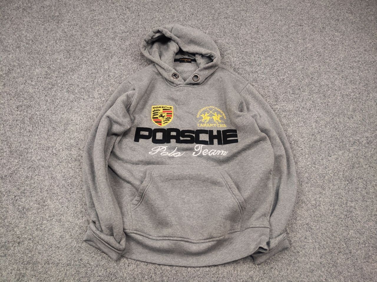 Vintage Vintage Porsche Polo Team La martina Logo Gray Hoodie Y2K Size US L / EU 52-54 / 3 - 3 Thumbnail