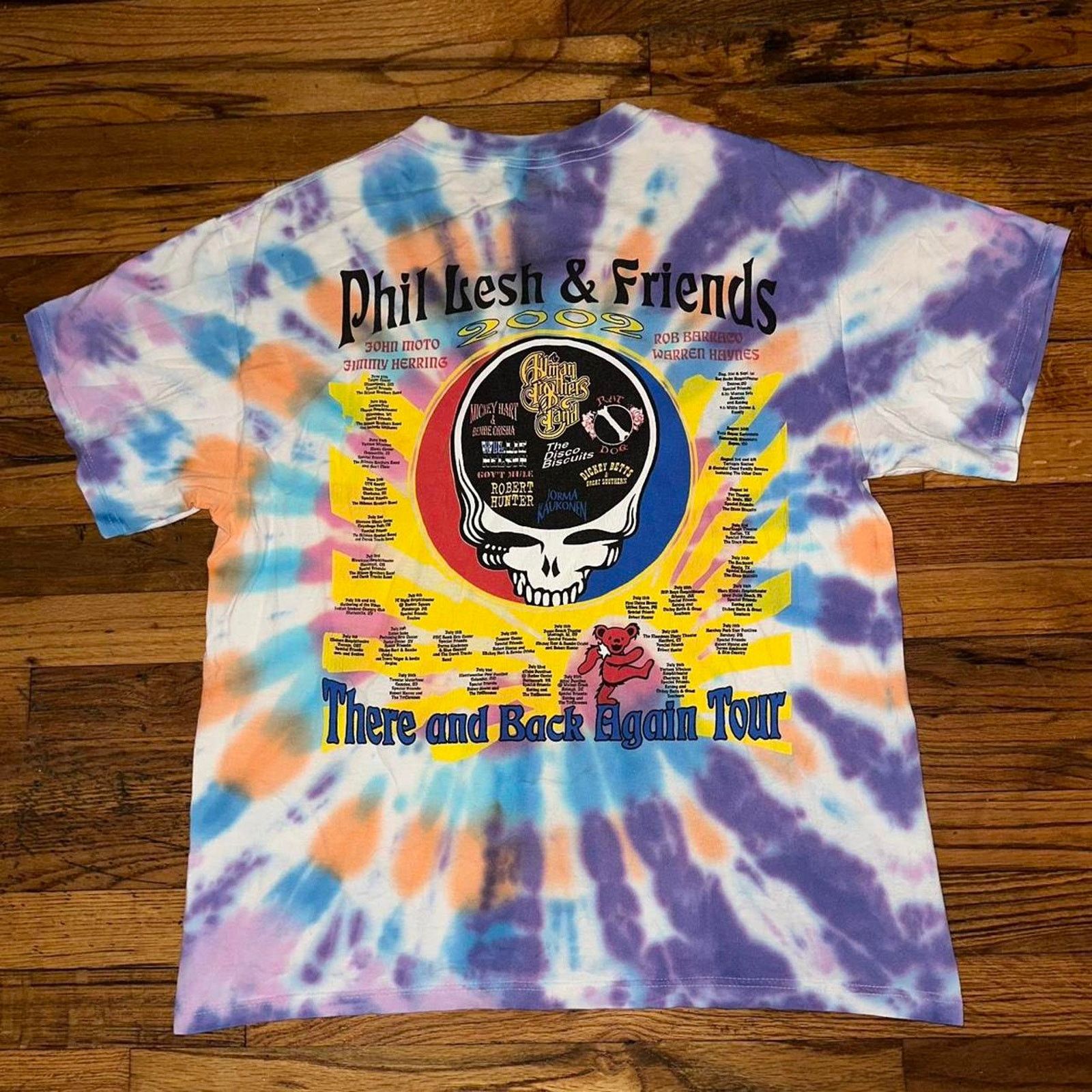 Band Tees × Grateful Dead × Vintage 2002 Grateful Dead Phil Lesh Friends Tour Tie Dye Band Tee L Size US L / EU 52-54 / 3 - 1 Thumbnail