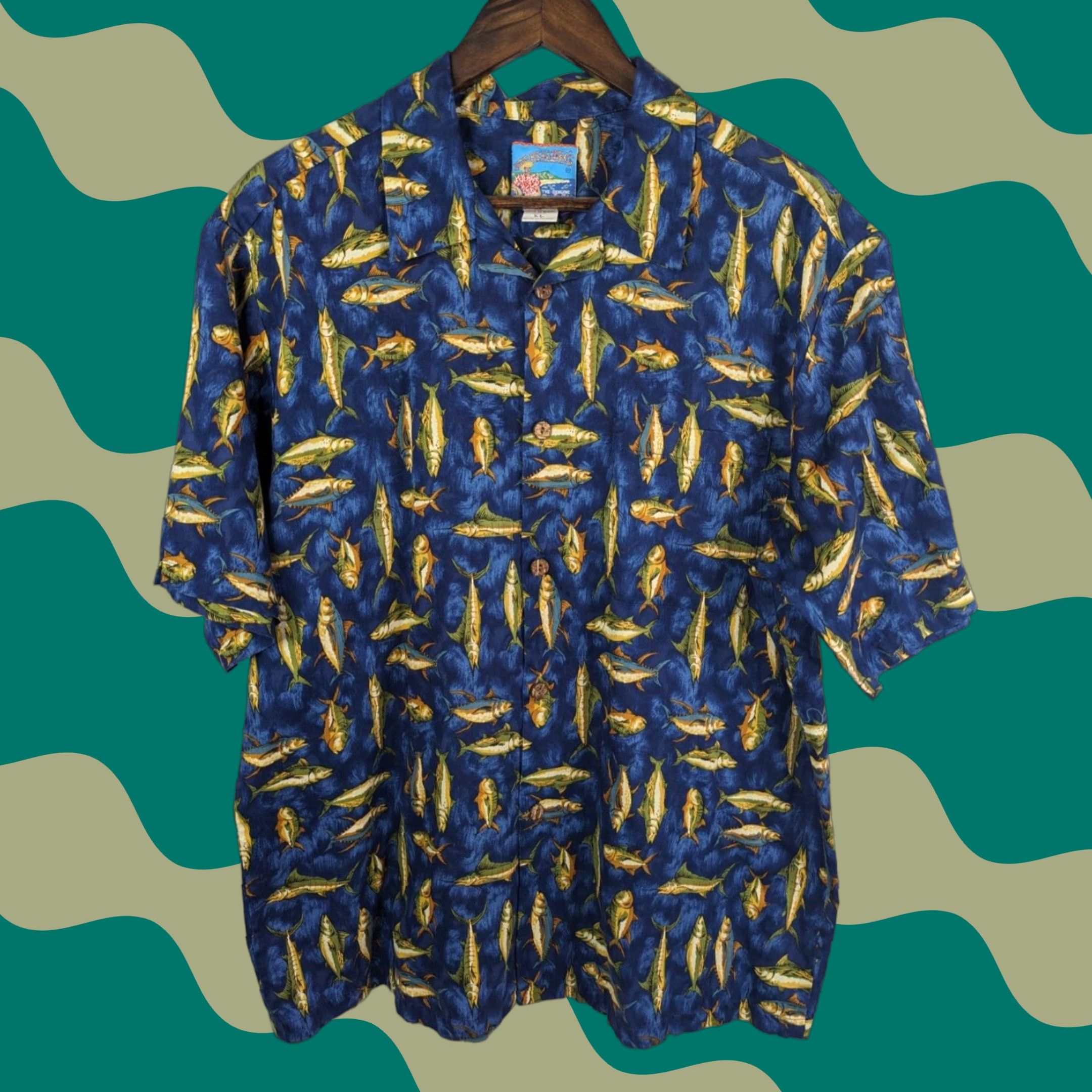 Vintage VINTAGE Joe Kealoha Hawaiian Shirt Shirt XL Blue Reef Fish Ocean Theme 100% Cotton Short Sleeve Button-Up Collar Spread Mens Size US XL / EU 56 / 4 - 1 Thumbnail