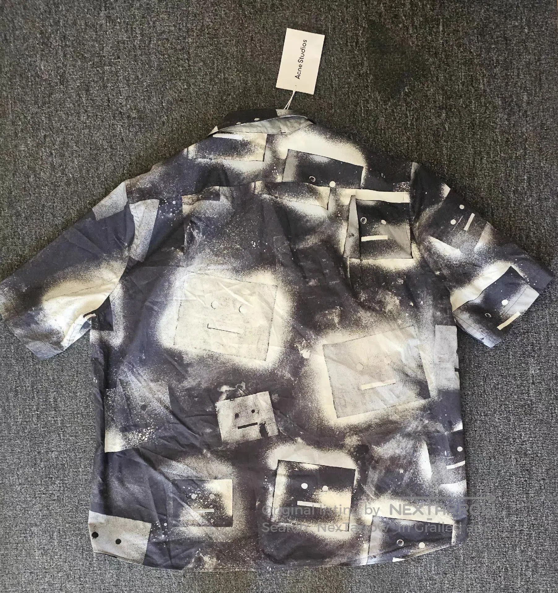 Acne Studios Multi Robot Face Print Short Sleeve Shirt. Size US M / EU 48-50 / 2 - 3 Thumbnail