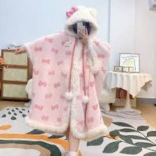 Other Kitty Kawaii Pink Hooded Robe Blanket Size M / US 6-8 / IT 42-44 - 2 Thumbnail