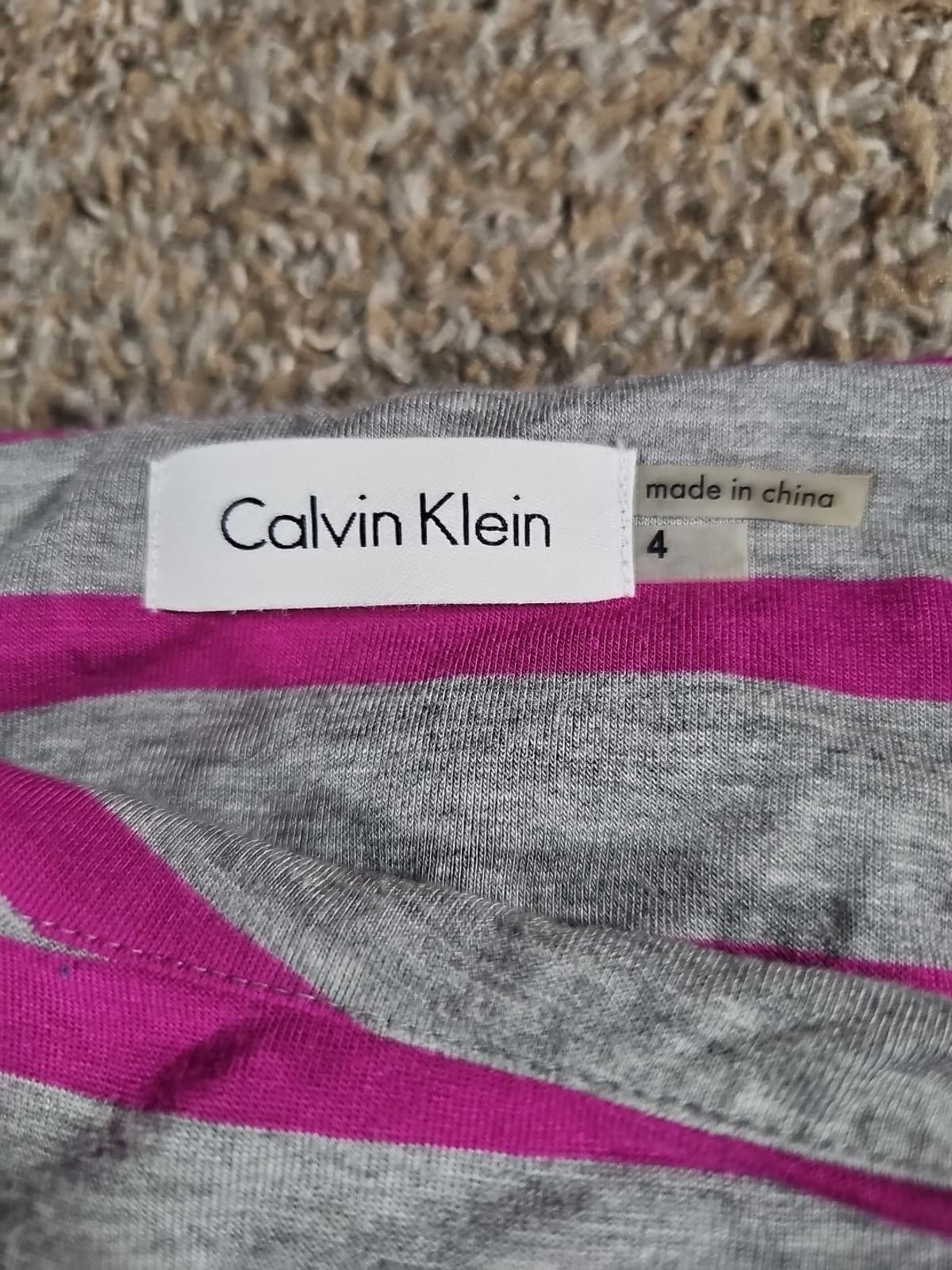 Calvin Klein Calvin Klein Sz 4 Pink/Gray Striped Dress Size S / US 4 / IT 40 - 2 Thumbnail