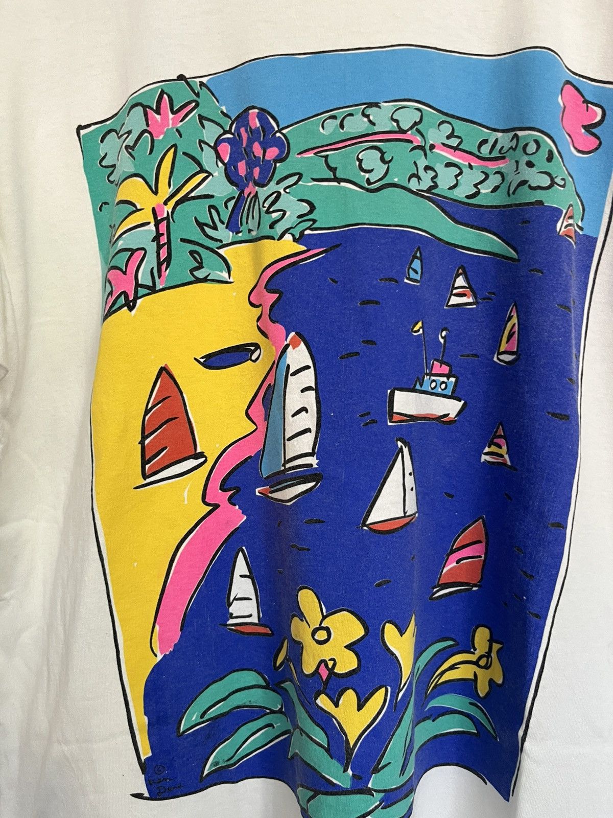 Vintage 💥Vintage 80s Art Painting Souvenir T Shirts Size US L / EU 52-54 / 3 - 4 Thumbnail