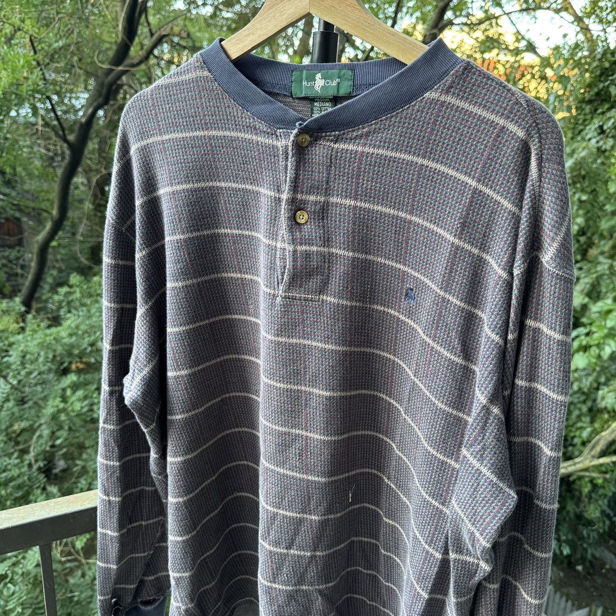 Vintage Thrashed Faded Distressed Henley Shirt ERD Grunge Chrome Size US XL / EU 56 / 4 - 3 Thumbnail
