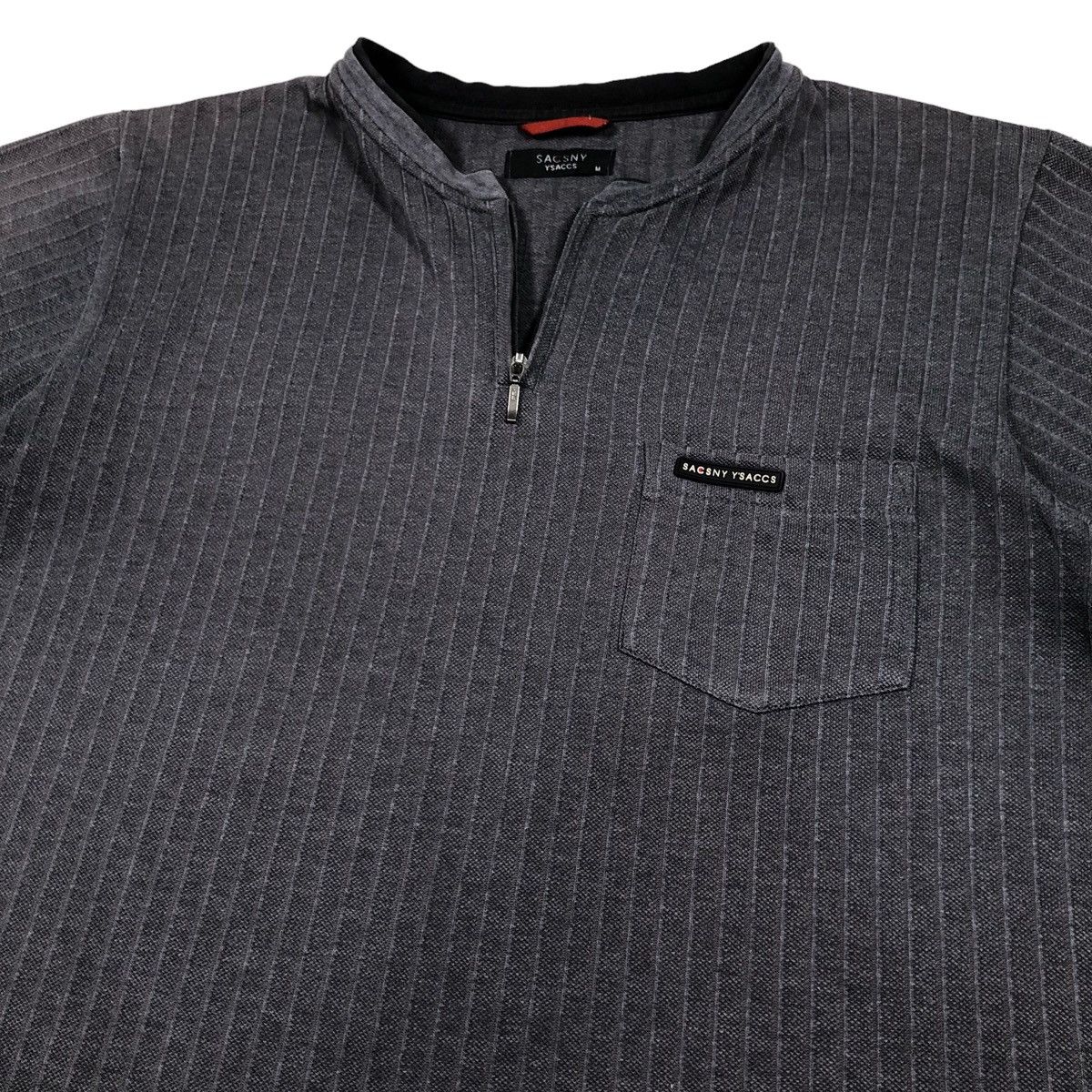 Yohji Yamamoto Yohji Yamamoto Sacsny Y'saccs Mandarin Half Zip T-Shirt Size US M / EU 48-50 / 2 - 2 Thumbnail
