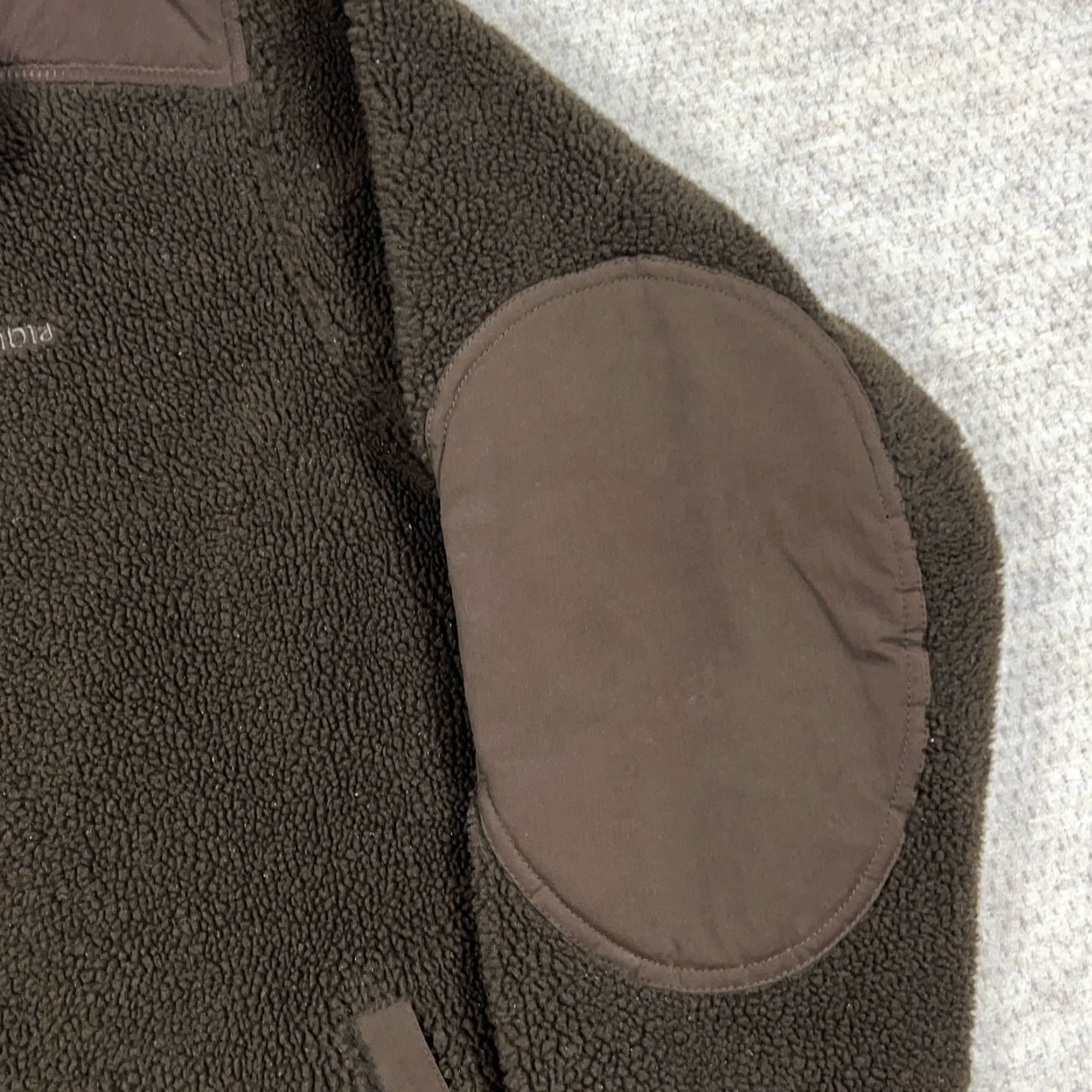 Vintage Vintage Columbia Jacket Men L Dark Brown Sherpa Fleece Elbow Pads Teddy Jacket Coat Navy Logo Zipper Pockets Folding Bottom? Size US L / EU 52-54 / 3 - 5 Thumbnail