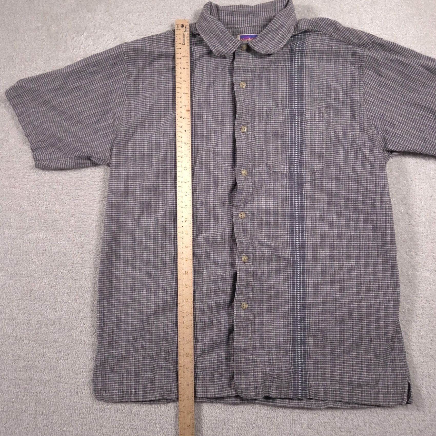 Vintage VINTAGE NorthCrest Shirt Mens L Gray Check Button Front Short Sleeve Casual Size US L / EU 52-54 / 3 - 6 Thumbnail