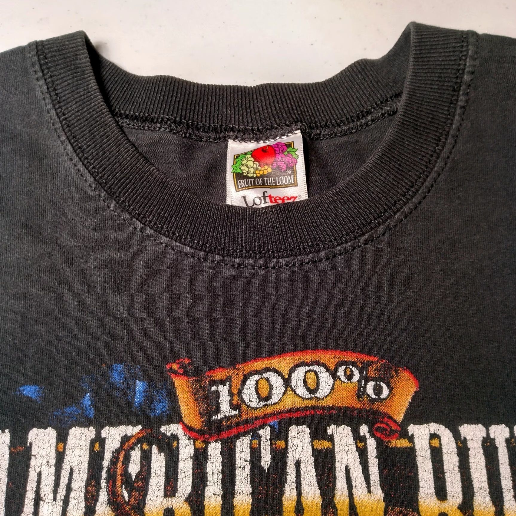 Fruit Of The Loom American Bull Rider Shirt Men XL Black Short Sleeve Rodeo Cowboy Western Size US XL / EU 56 / 4 - 7 Thumbnail