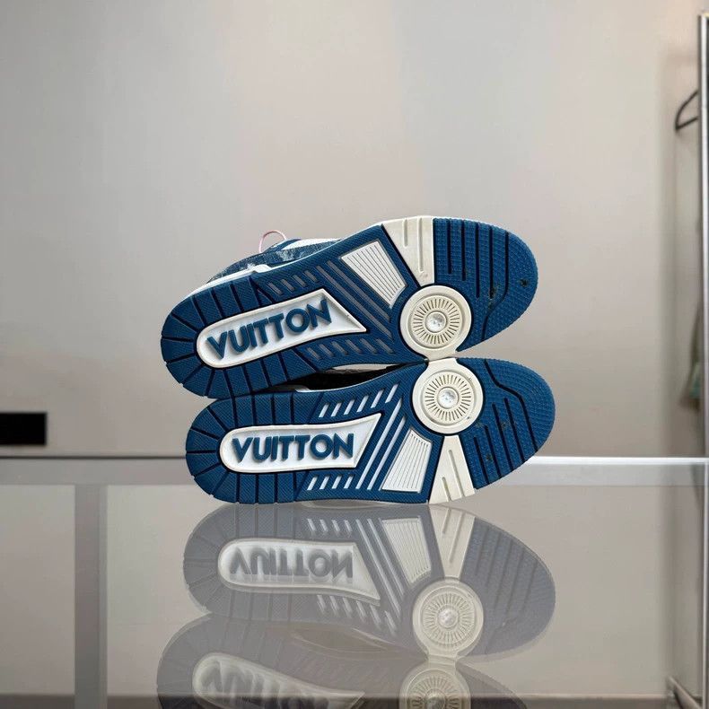 Louis Vuitton LV Trainer Sneakers in White and Blue-2506 Size US 5 / IT 35 - 7 Thumbnail