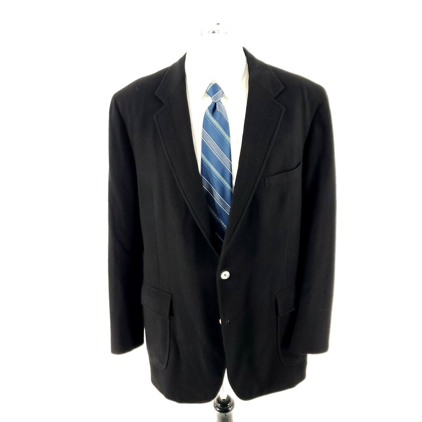 Designer Joe Frank 100% Cashmere 2 Button Sport Coat 44L Black Blazer Size 44L - 3 Thumbnail