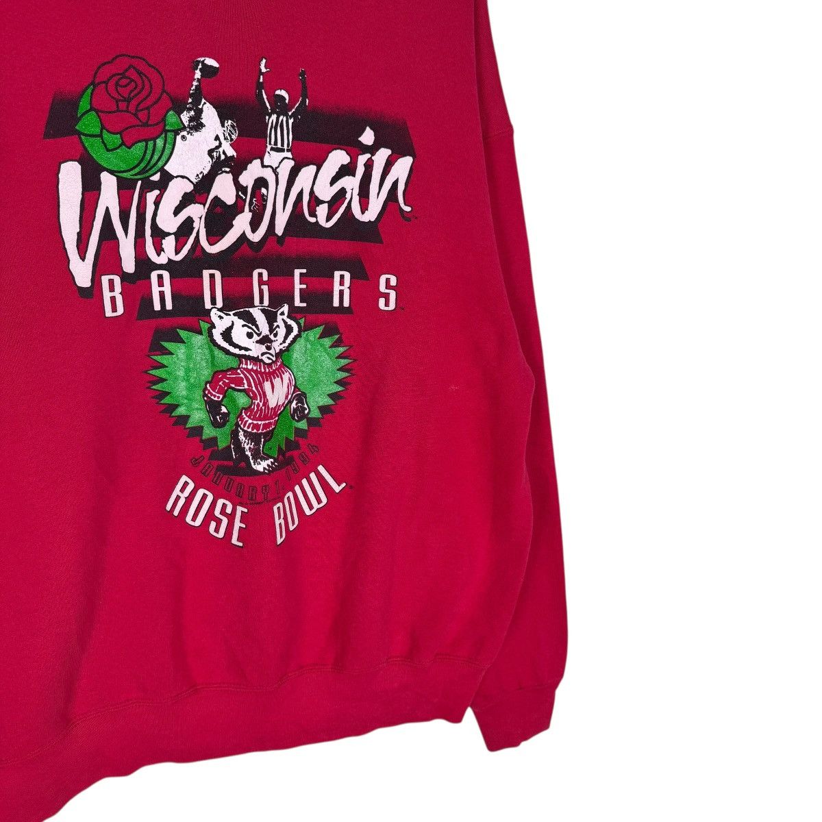 Vintage 🌟90s WISCONSIN BADGERS ROSE BOWL SWEATSHIRT Size US XXL / EU 58 / 5 - 4 Thumbnail