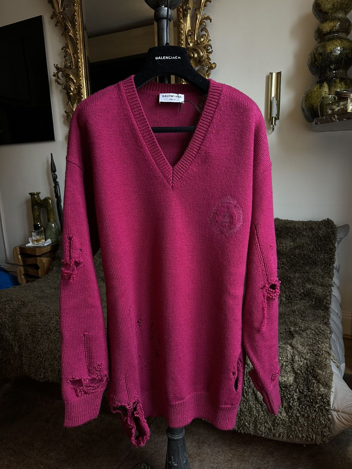 Balenciaga Balenciaga distresed knitwear logo couture Size US S / EU 44-46 / 1 - 1 Thumbnail
