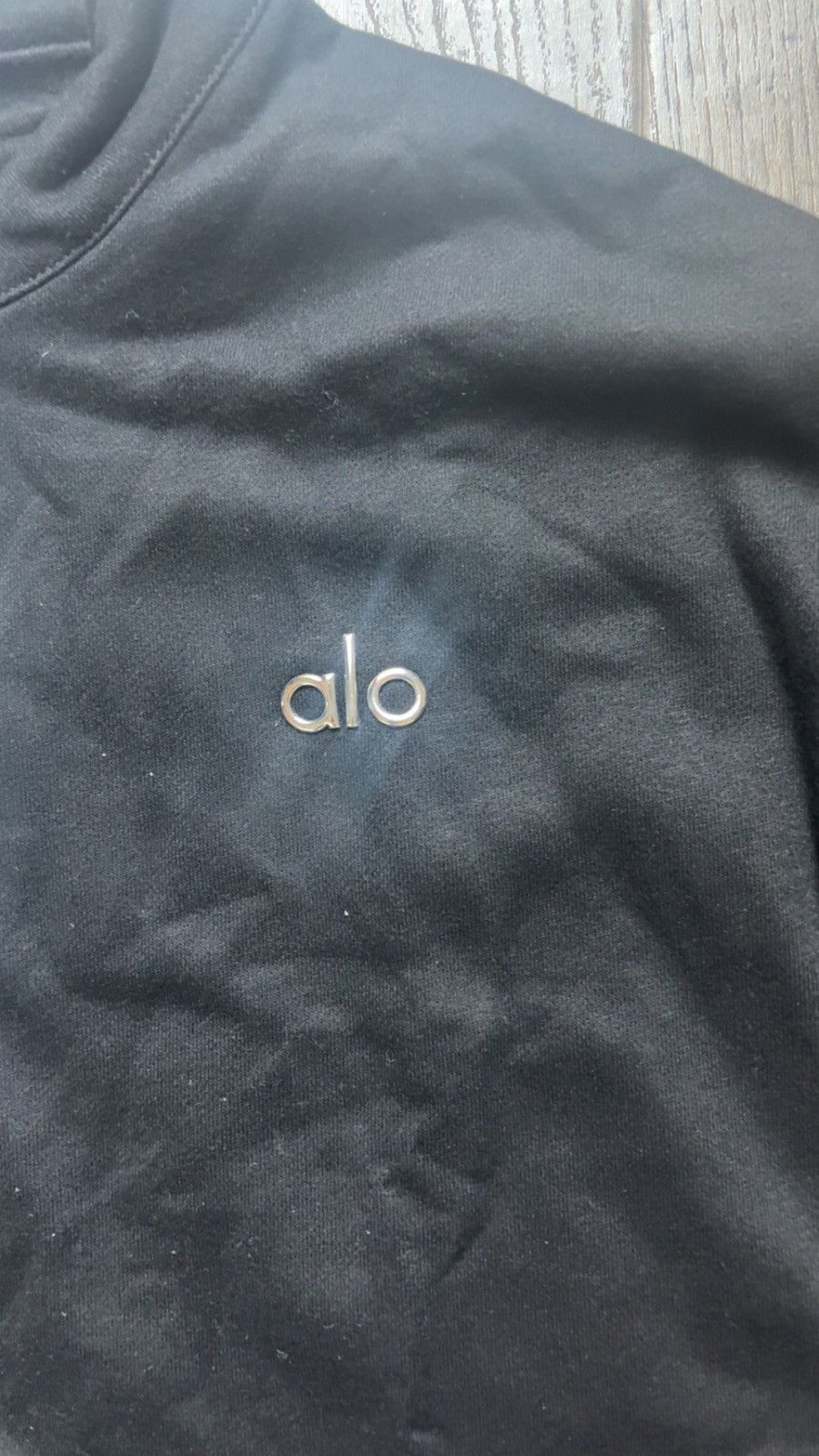 Alo ALO Black 1/4 Zip Logo Pullover Sweatshirt Men's Long Sleeve Size US M / EU 48-50 / 2 - 4 Thumbnail