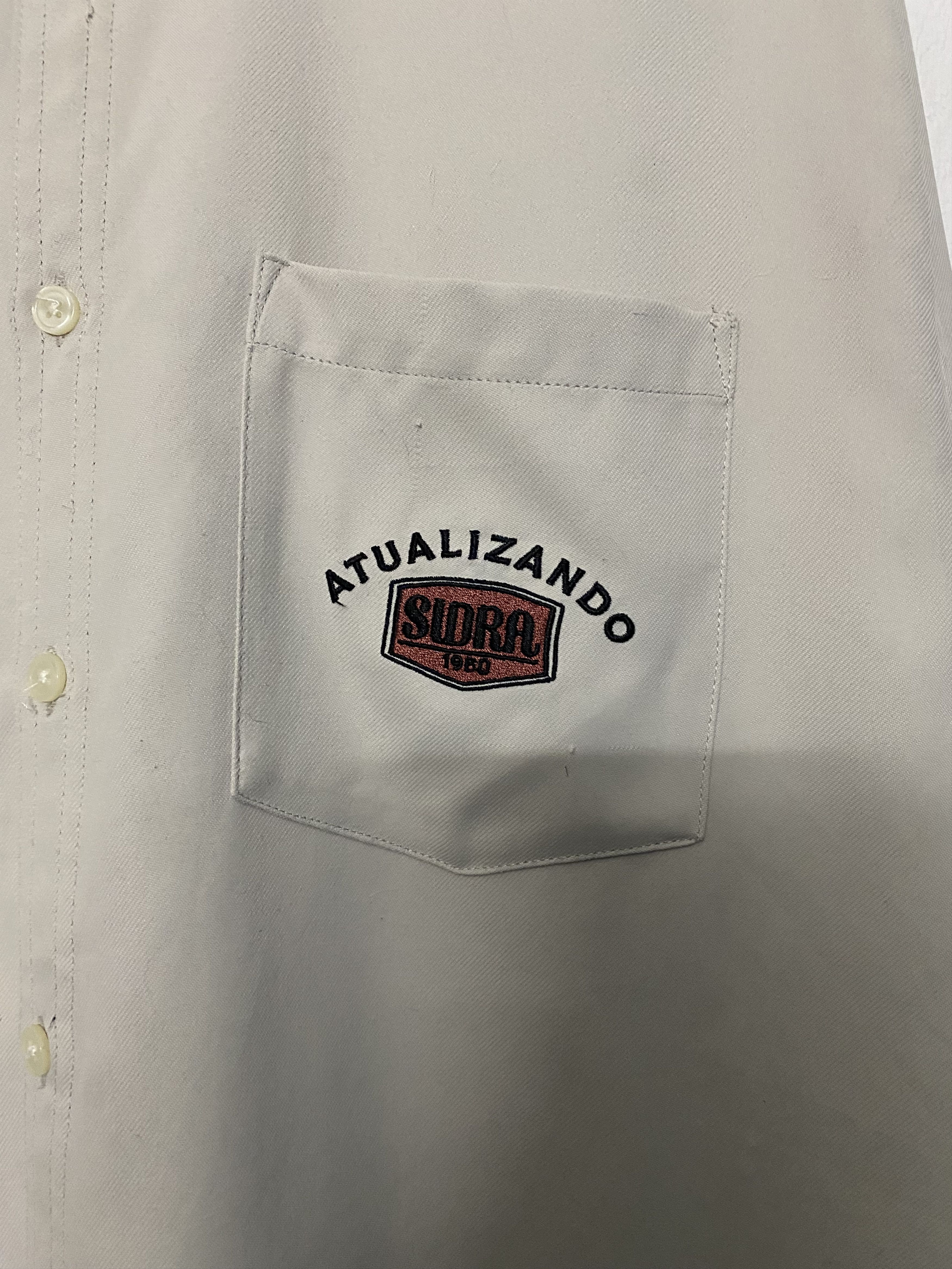 Japanese Brand Vintage Back Number "Atualizando" Embroidered Button Up Size US L / EU 52-54 / 3 - 5 Thumbnail