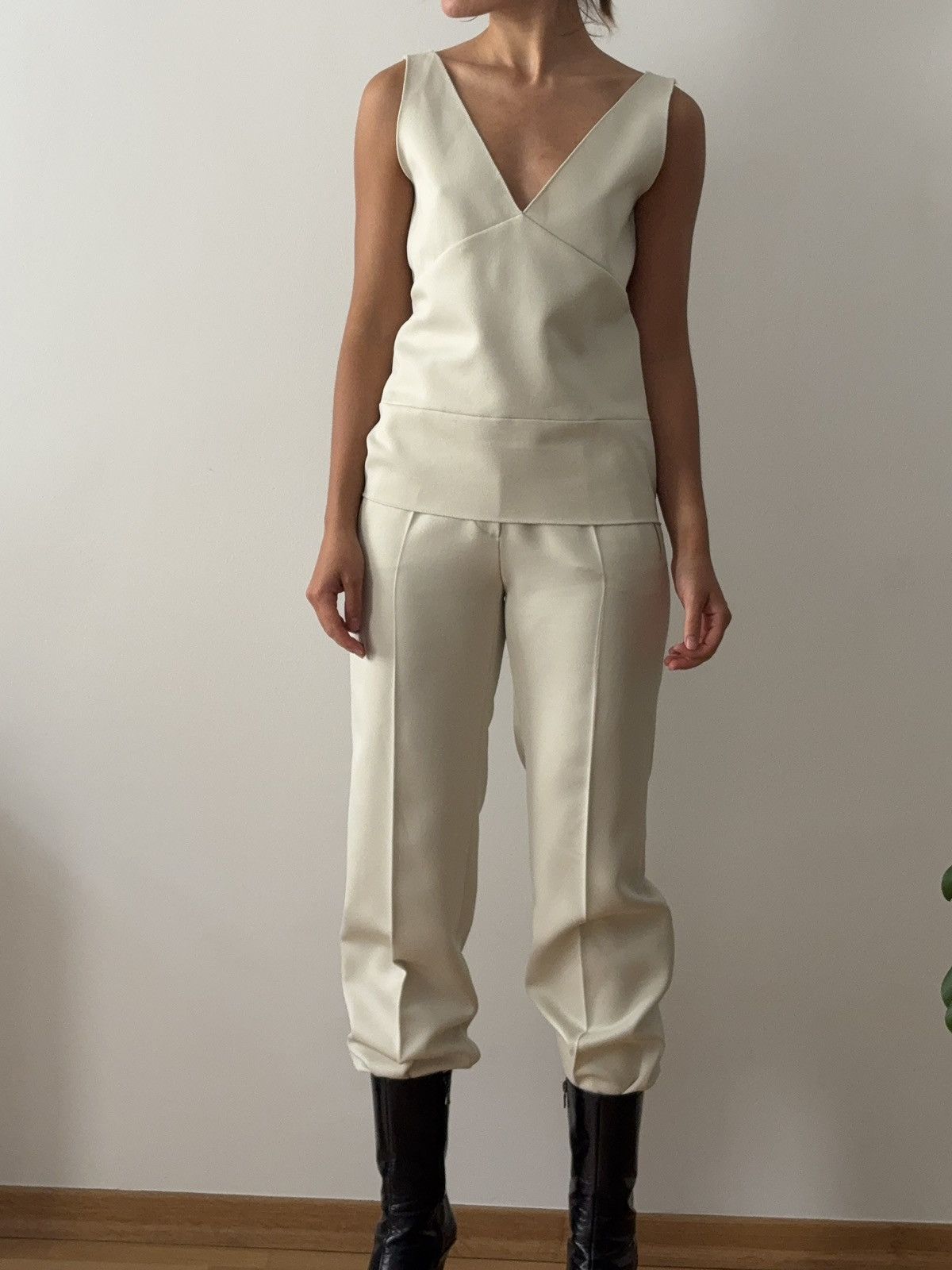 Miu Miu Miu Miu 1997 two piece ivory suit Size S / US 4 / IT 40 - 2 Thumbnail