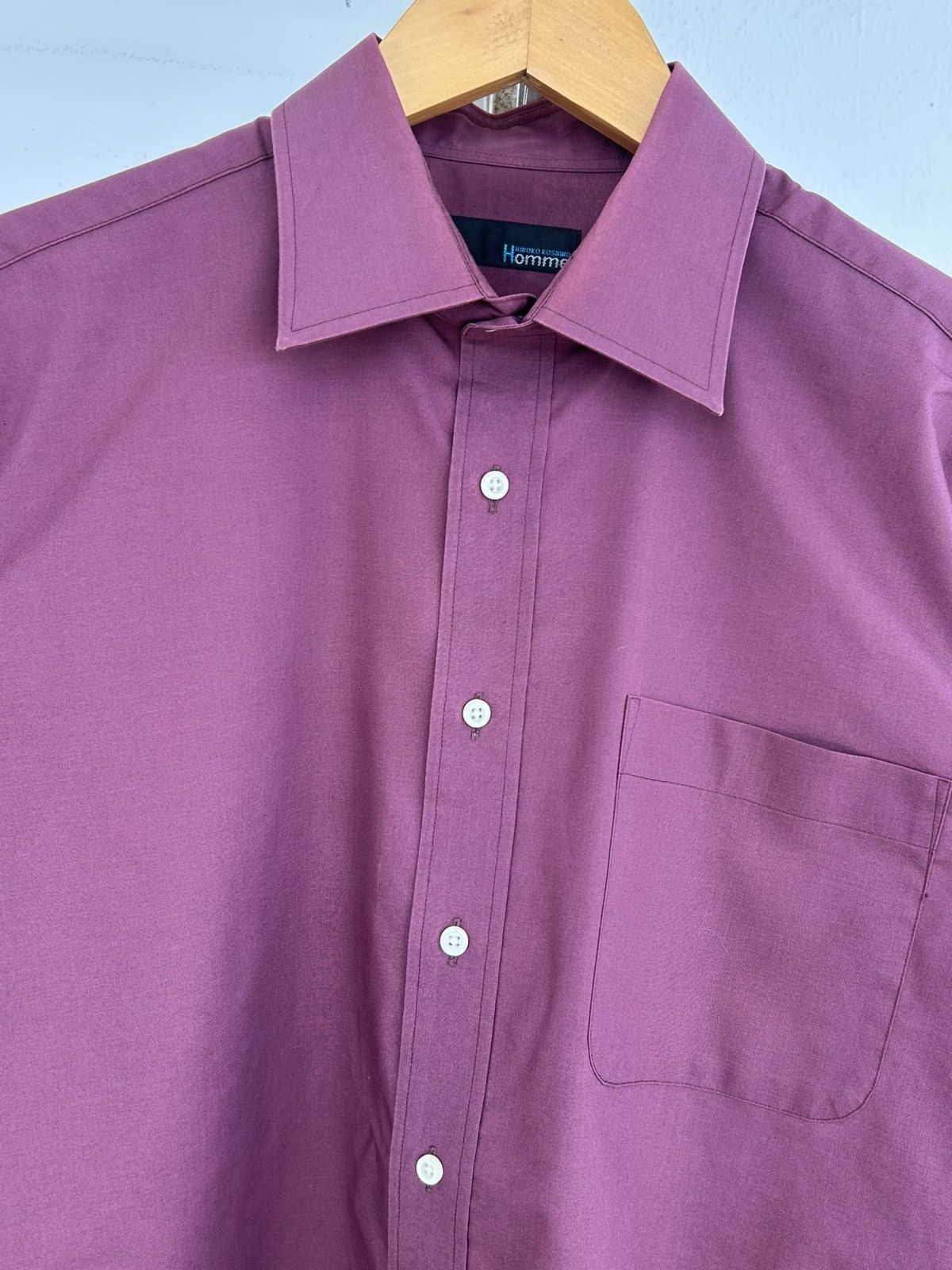 Hiroko Koshino Homme Hiroko Koshino Homme Button Up Shirt Marroon Size US L / EU 52-54 / 3 - 3 Thumbnail