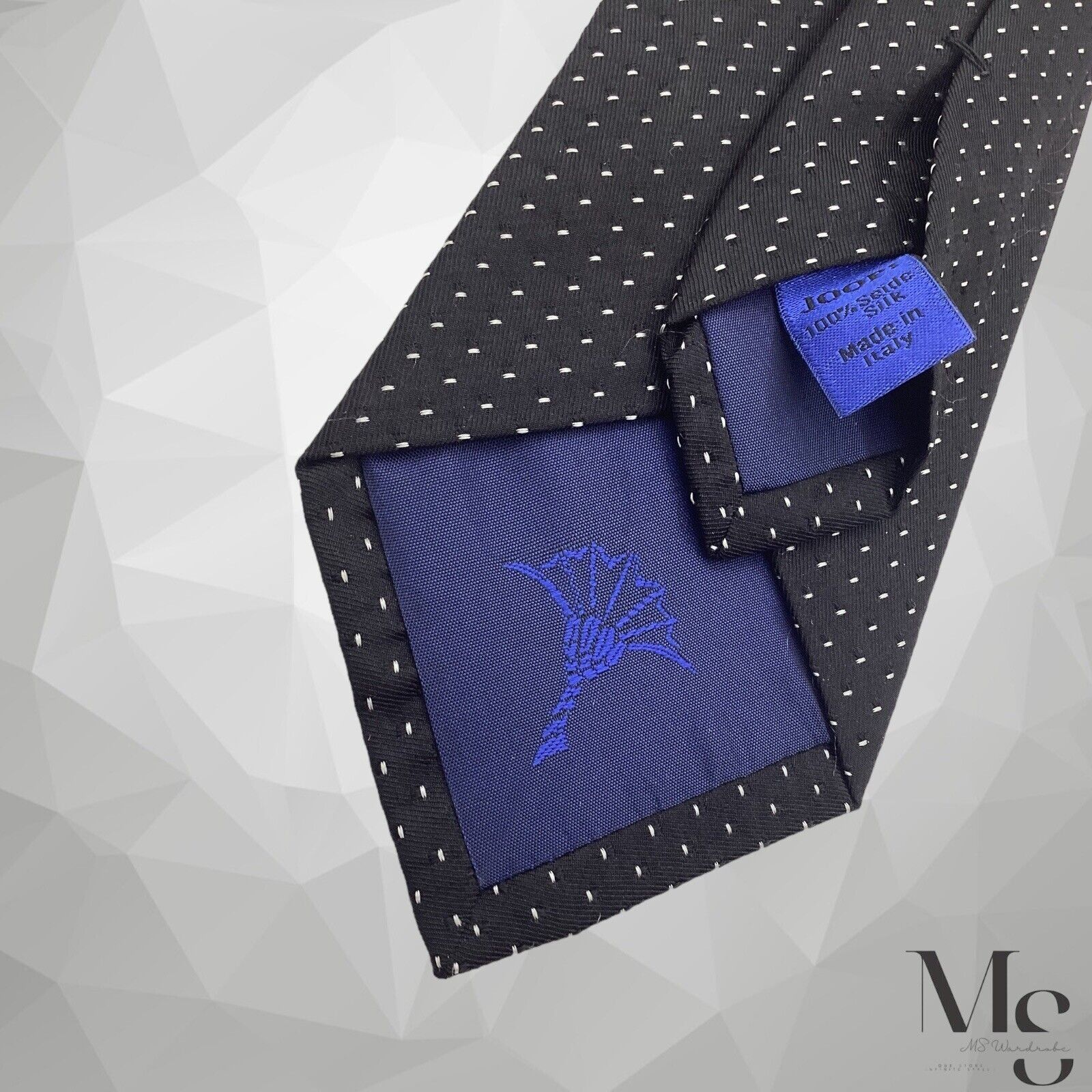 Joop! JOOP! Black Geometric Silk Tie Made In Italy W: 2.8" EX COND Size ONE SIZE - 6 Thumbnail