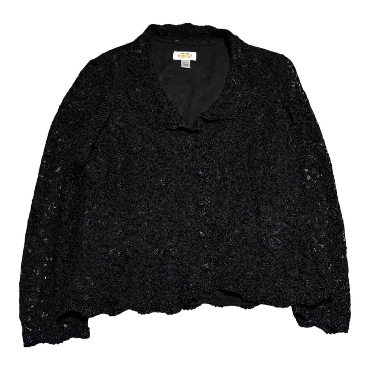 Talbots Talbots Black Lace Patterned Jacket Women's 12 Size L / US 10 / IT 46 - 1 Thumbnail