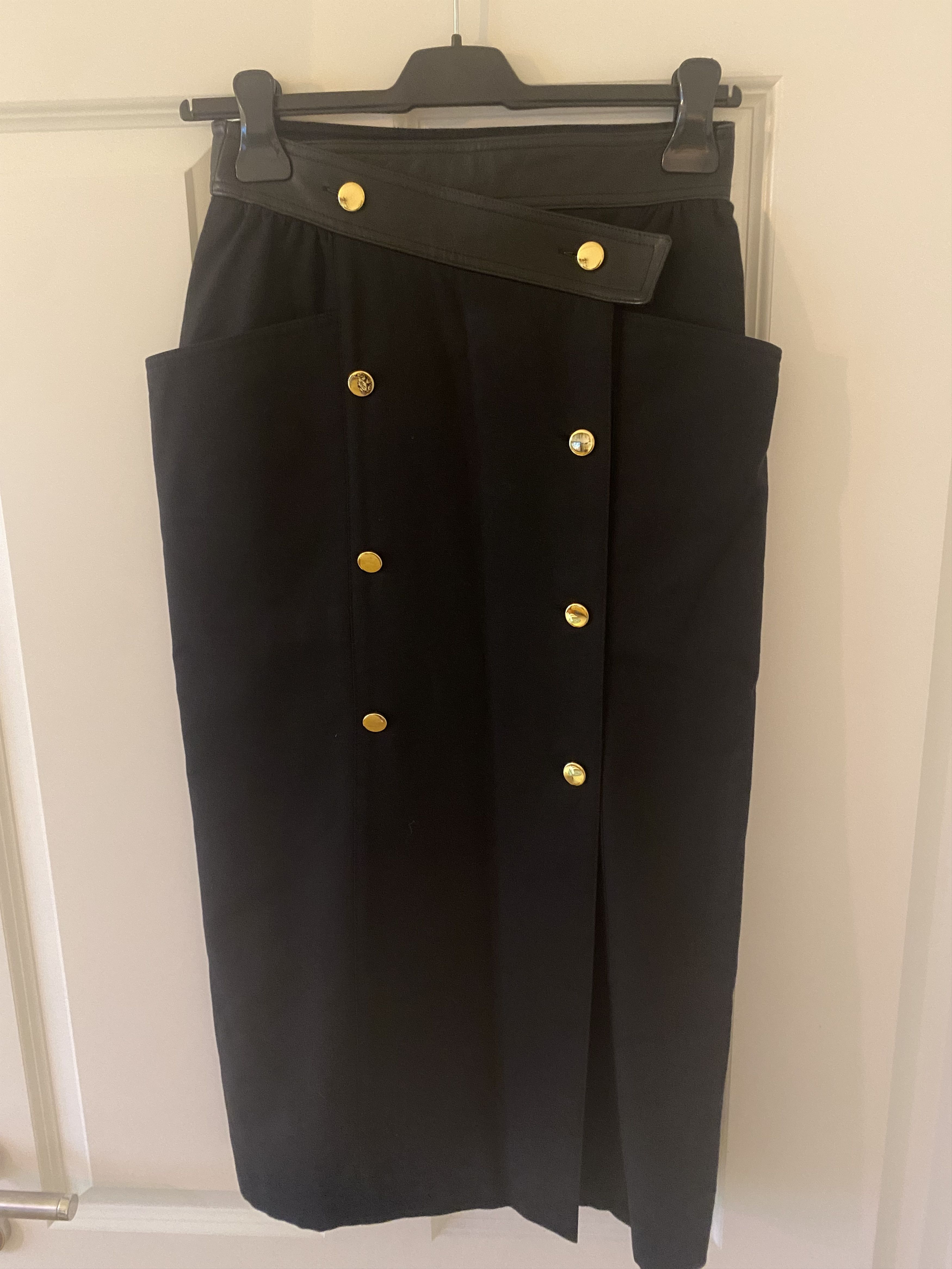 Karl Lagerfeld Vintage Midi Skirt with gold buttons Size 27" / US 4 / IT 40 - 1 Thumbnail