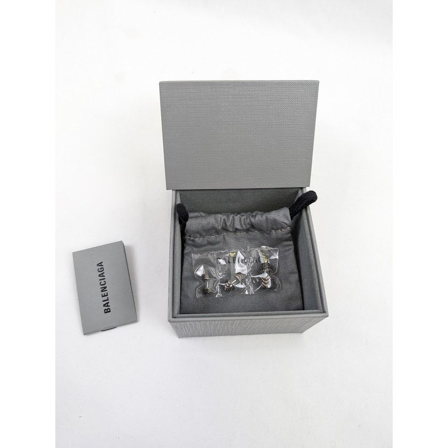 Balenciaga o1rshd1 Size:OS / Cagole Set Earring Brass in Antique Silver Size ONE SIZE - 9 Thumbnail
