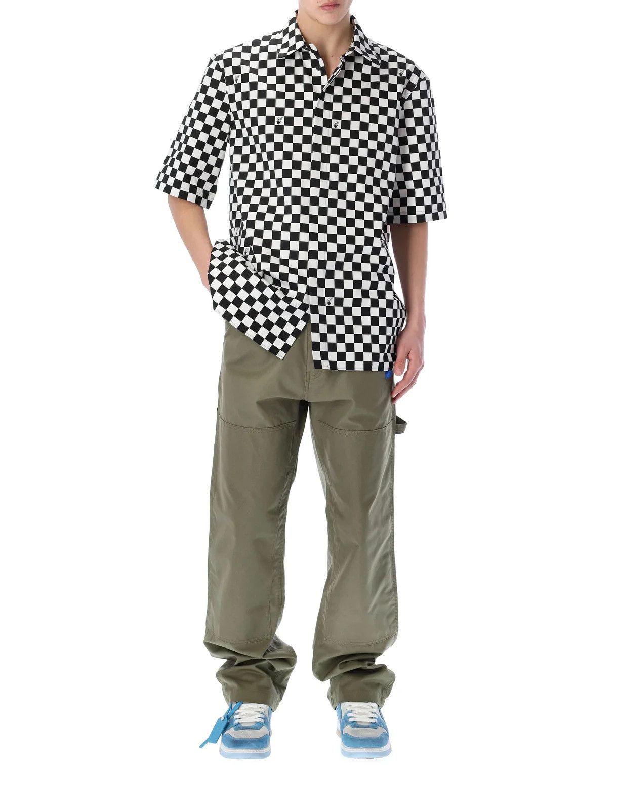 Off-White o1y0325 Checked Shirt in White/Black Size US M / EU 48-50 / 2 - 4 Thumbnail
