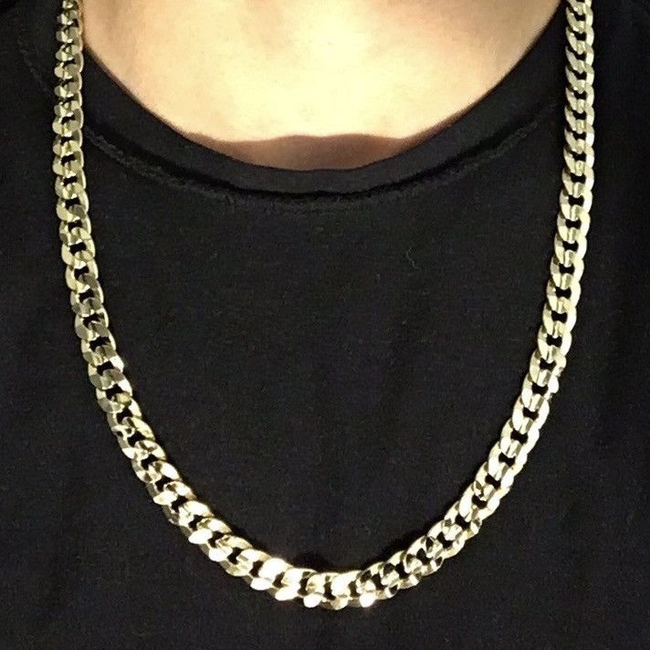 Jewelry Gold Chain Cuban Link Necklace 24in 10mm Size ONE SIZE - 1 Thumbnail