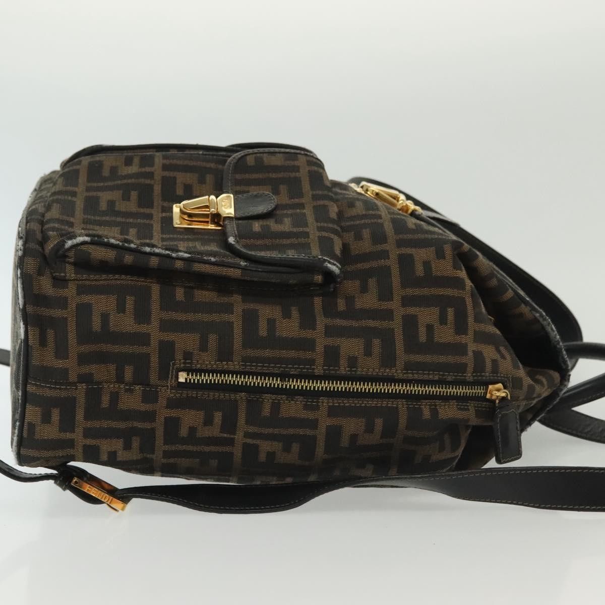 Fendi FENDI Zucca Canvas Backpack Black Brown Size ONE SIZE - 4 Thumbnail