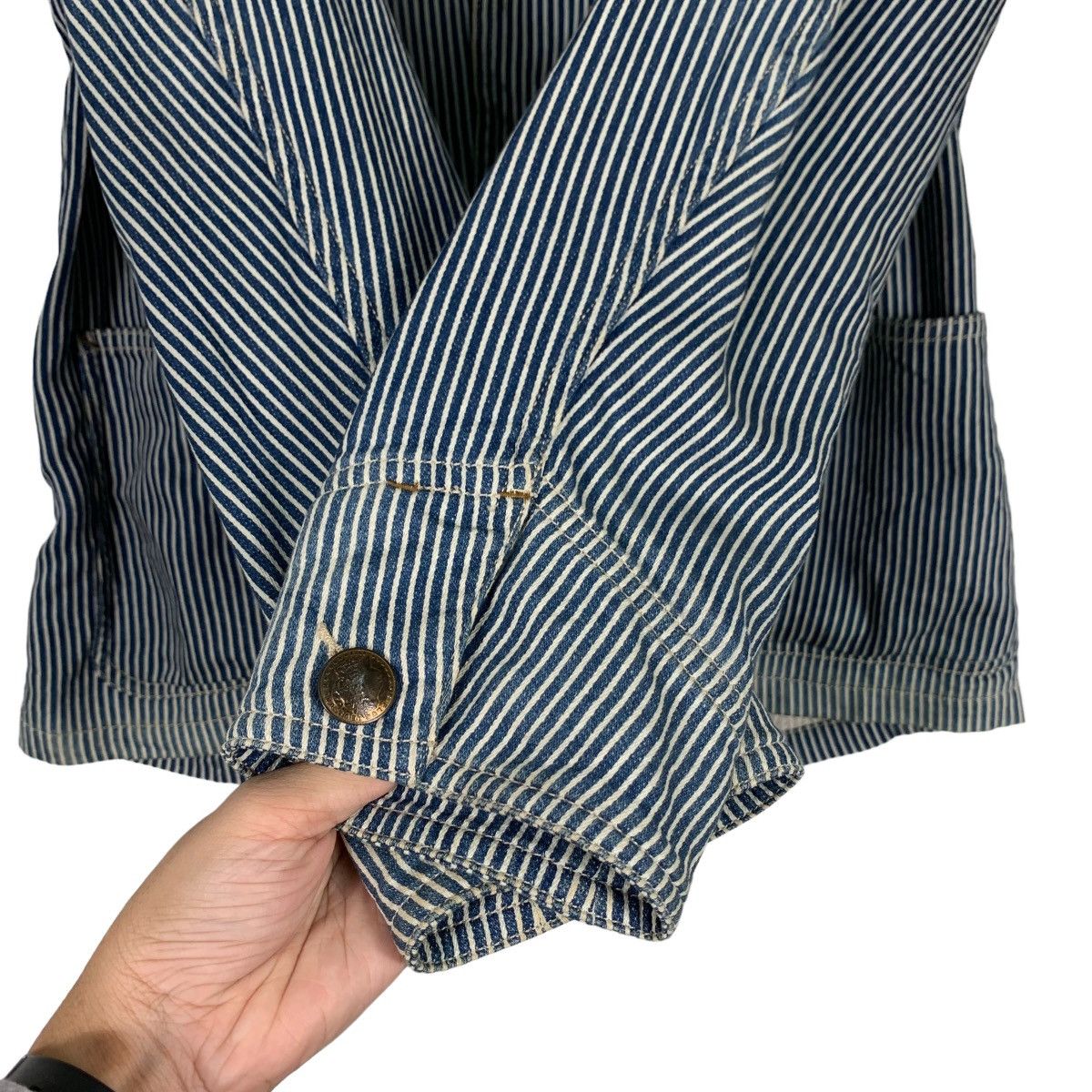Japanese Brand PURPLE & YELLOW Hickory Striped Jacket #0224-C10 Size US M / EU 48-50 / 2 - 14 Thumbnail