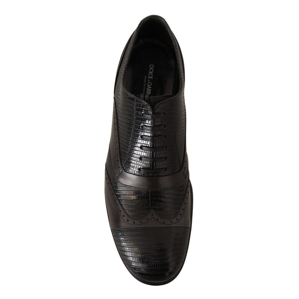 Dolce & Gabbana Dolce & Gabbana Elegant Brown Lizard Leather Oxford Shoes Size US 11 / EU 44 - 6 Thumbnail