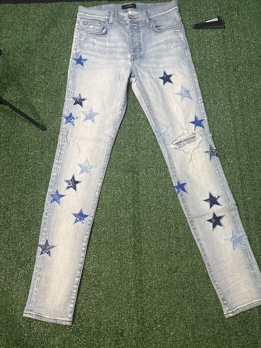 Amiri Amiri Bandana Star Jean Light Indigo Size US 34 / EU 50 - 1 Thumbnail
