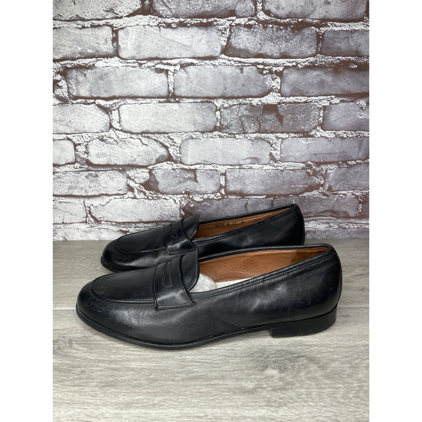 Paolo Mondo Paolo Mando Firenze Black Leather Penny Loafers Dress Shoes Size US 12 / EU 45 - 19 Thumbnail