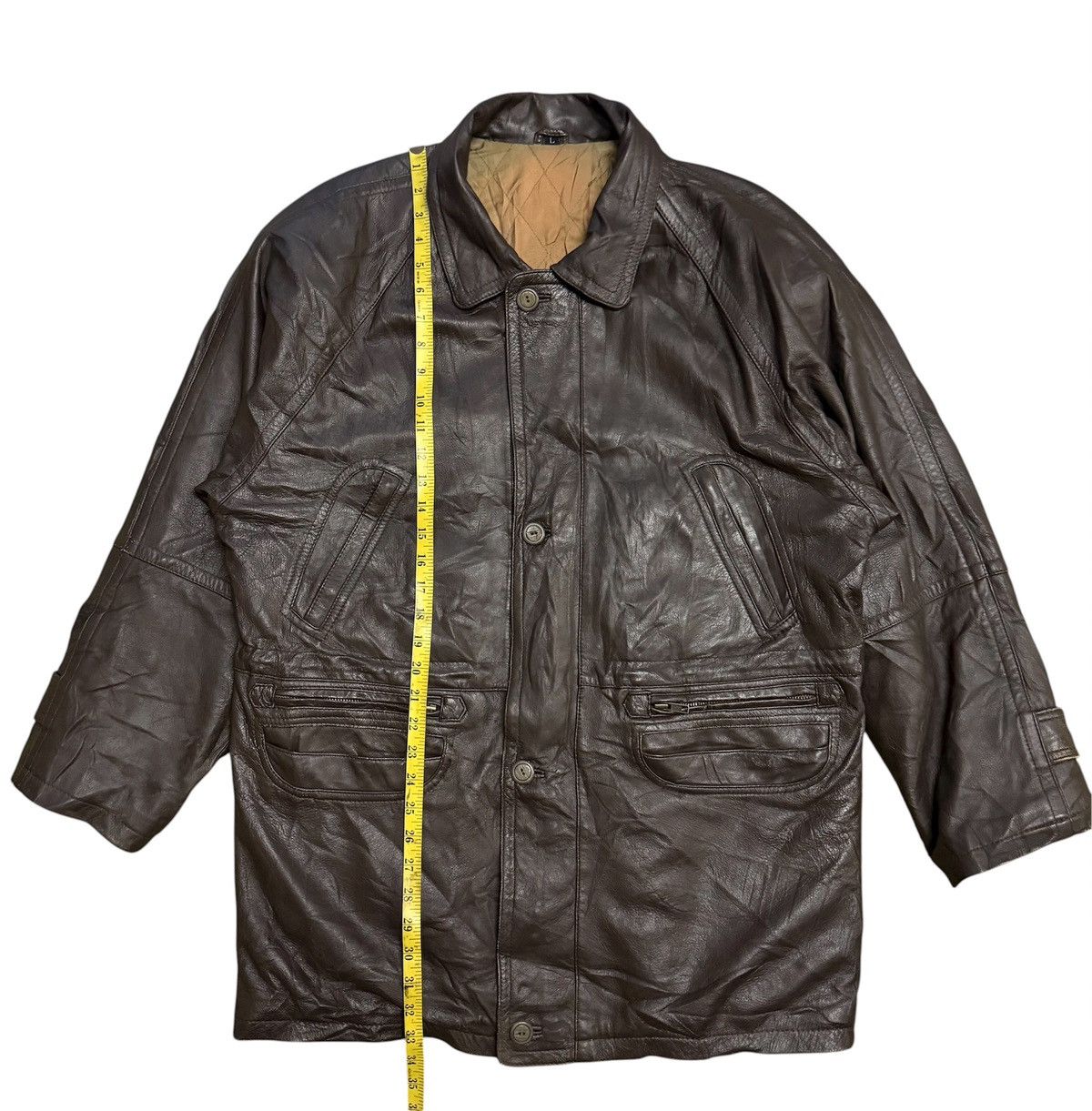 Japanese Brand Long Jacket Leather Vintage 90s Size US L / EU 52-54 / 3 - 8 Thumbnail