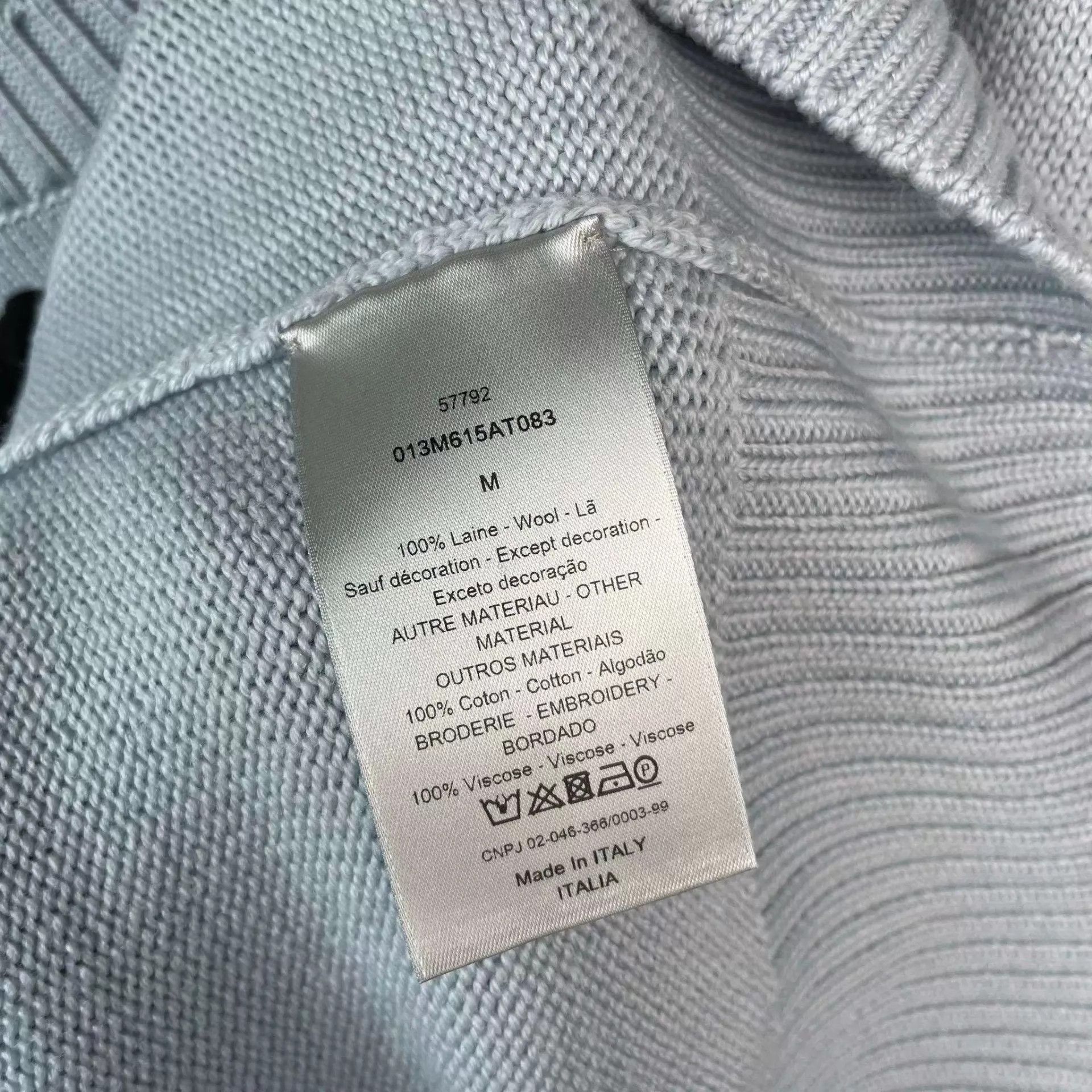 Dior Dior wool floral light blue M sweater Size M / US 6-8 / IT 42-44 - 3 Thumbnail